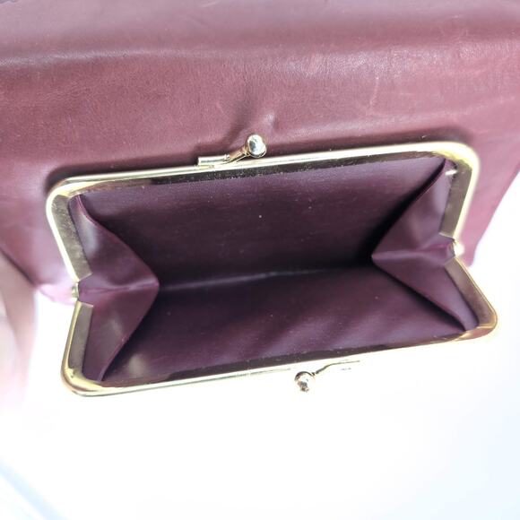 Vintage Buxton Burgundy Brown Cashmere Cowhide Leather Wallet & Coin Purse - GUC - Picture 8 of 10